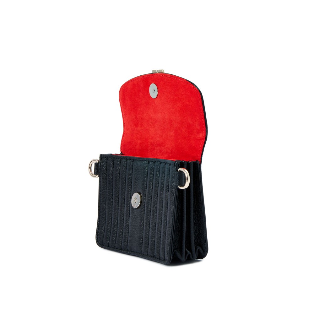  Mini borsa con cinturino da polso e cordino - Nero - WOLF