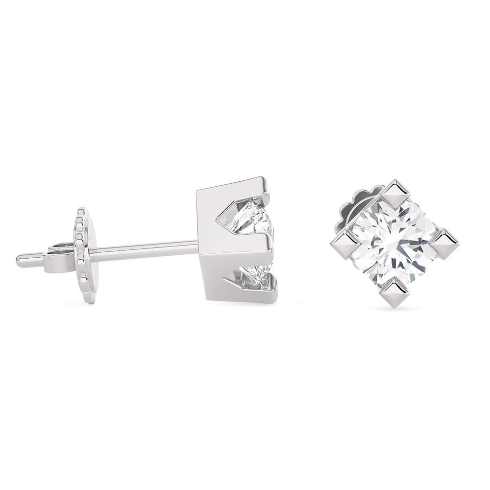  4-prong earrings in white gold with 0.5 carat lab-grown diamonds - AMA