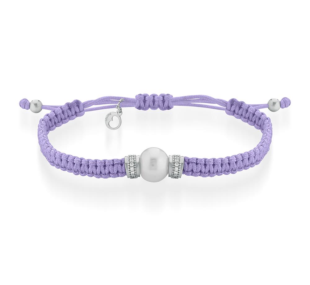 Le Lune Glamor LGBR460 lilac zircon pearl cord bracelet - GLAMOUR