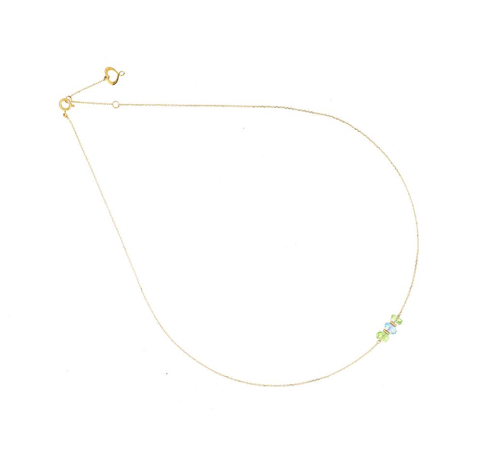 Girocollo 18Kt Peridoto Verde E Topazio Azzurro - MAMAN ET SOPHIE