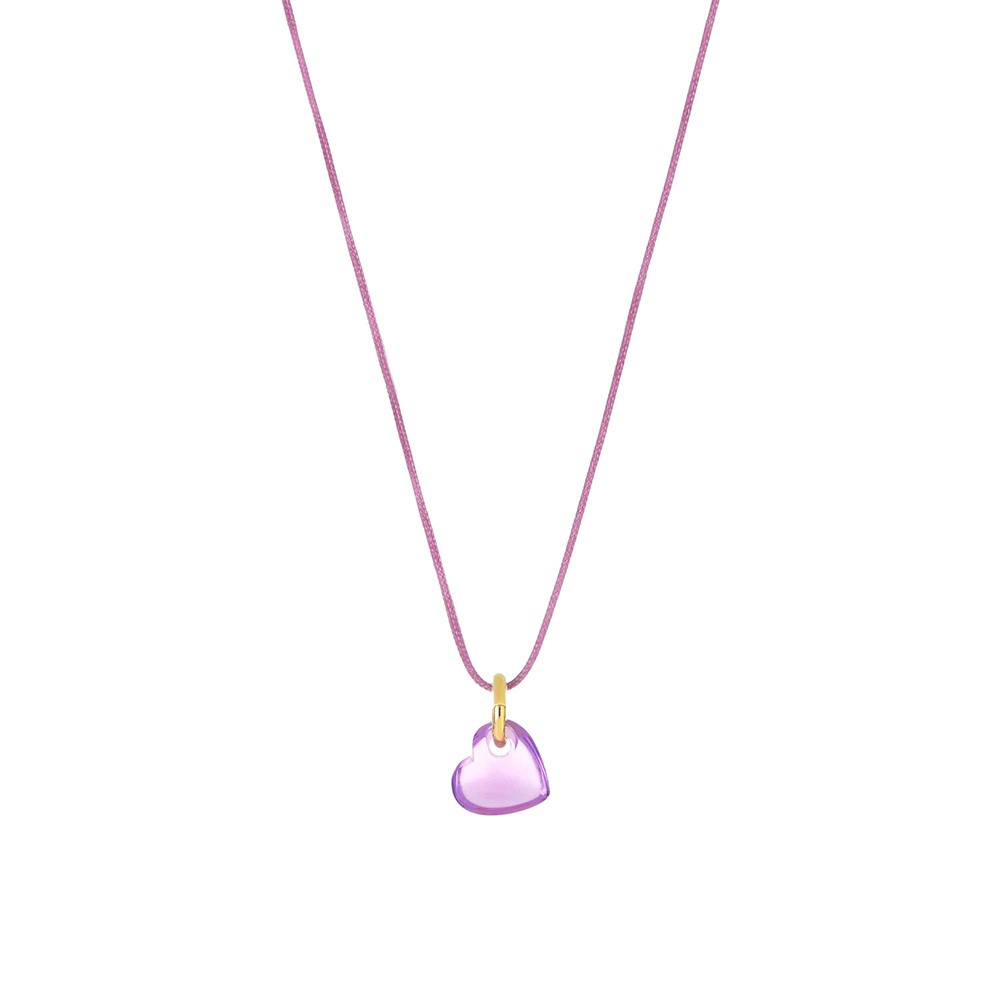 Ciondolo Cuore Oro 18Kt Battito Ametista - MAMAN ET SOPHIE