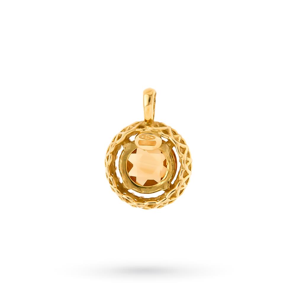  18kt yellow gold citrine gemstone pendant - LUSSO ITALIANO