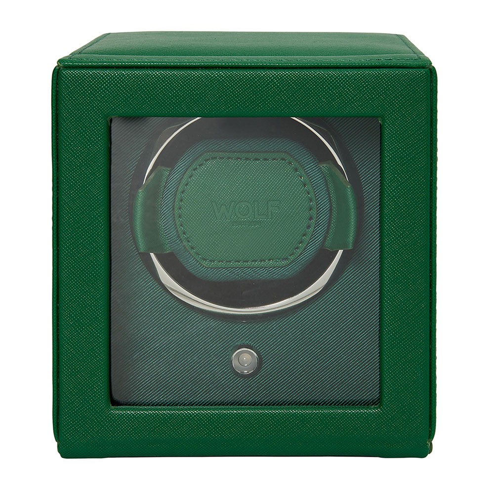  Wolf Single Watch Winder with Cover - Green - WOLF