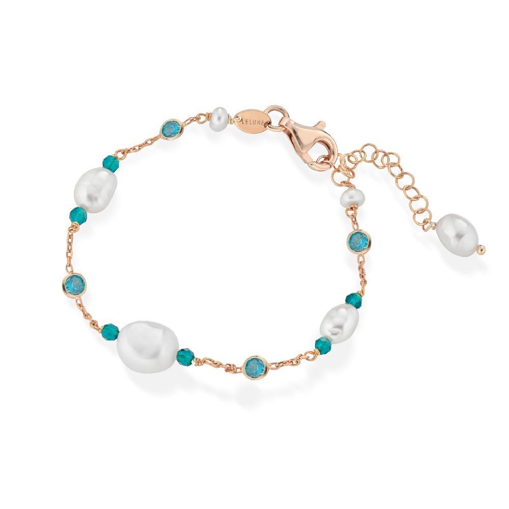 Glamour Bracelet LGBR512.1 Silver Pearls Colored Gems - GLAMOUR