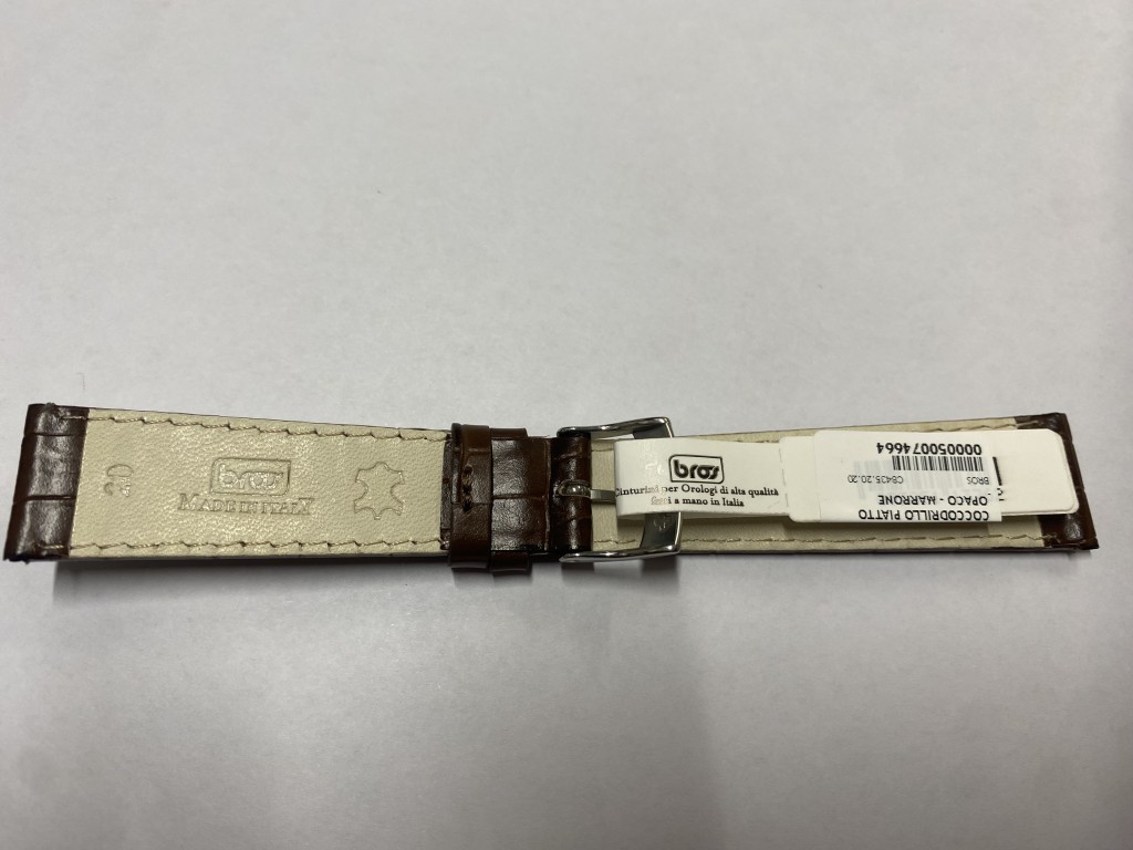 Cinturino coccodrillo Brasile nero lucido 18-14mm - BROS