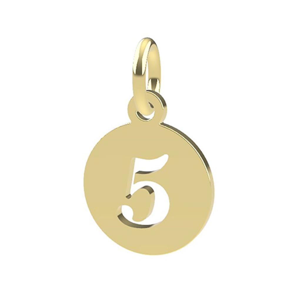 CIondolo Numero 5 oro giallo 18kt Dedie - DEDIE