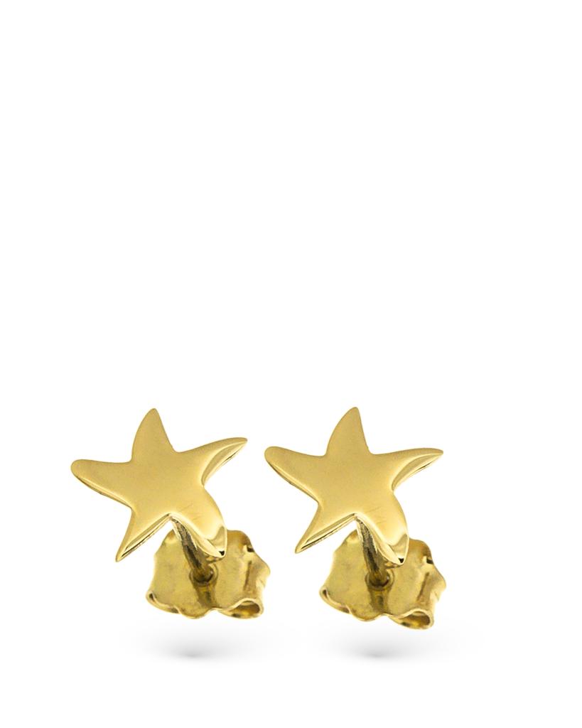 18kt yellow gold stud earrings with polished star - LUSSO ITALIANO