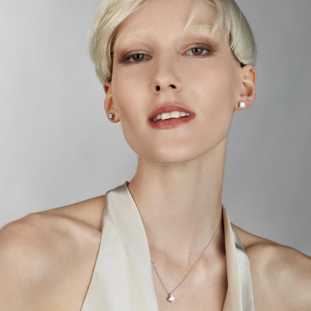  4-prong earrings in white gold with 0.5 carat lab-grown diamonds - AMA