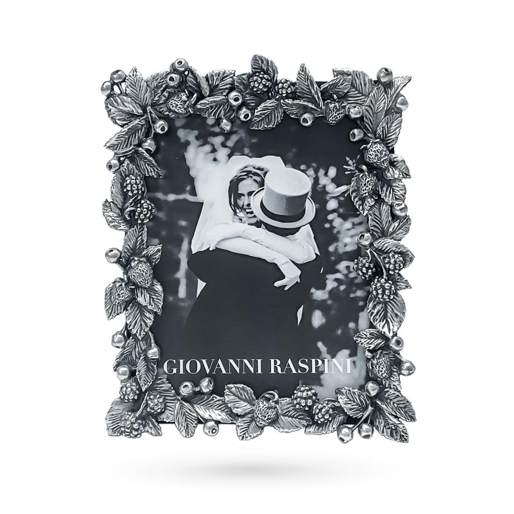 Giovanni Raspini silver photo frame with berries 9x11cm - GIOVANNI RASPINI
