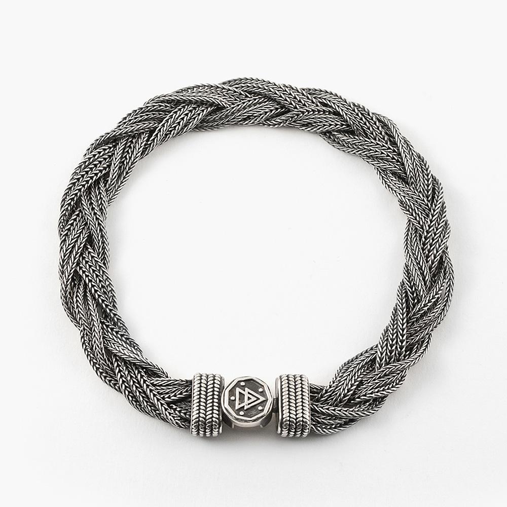 Nove25 polished burnished silver matrix bracelet - NOVE25