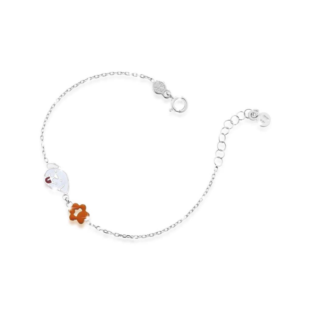 Bracciale leBebe PMG077 Primegioie Fortuna oro bianco cane zampa - LE BEBE