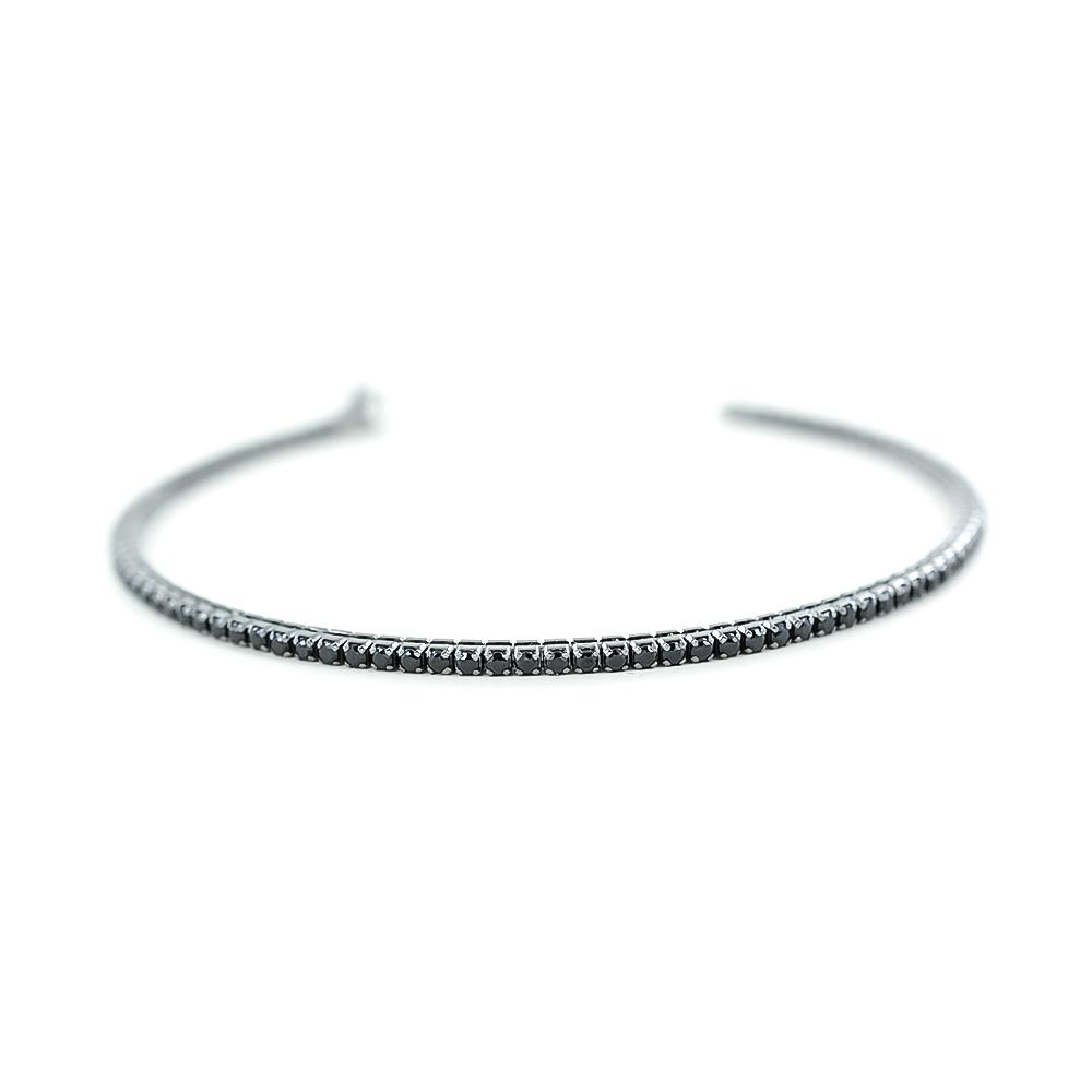 Bracciale tennis Zancan ESB075 argento spinelli neri - ZANCAN