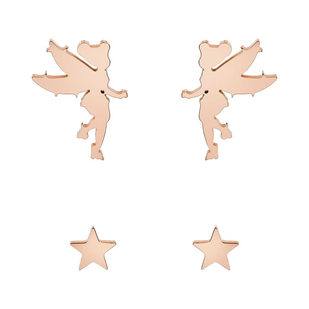 Disney girl earrings with pink Tinker Bell star - DISNEY