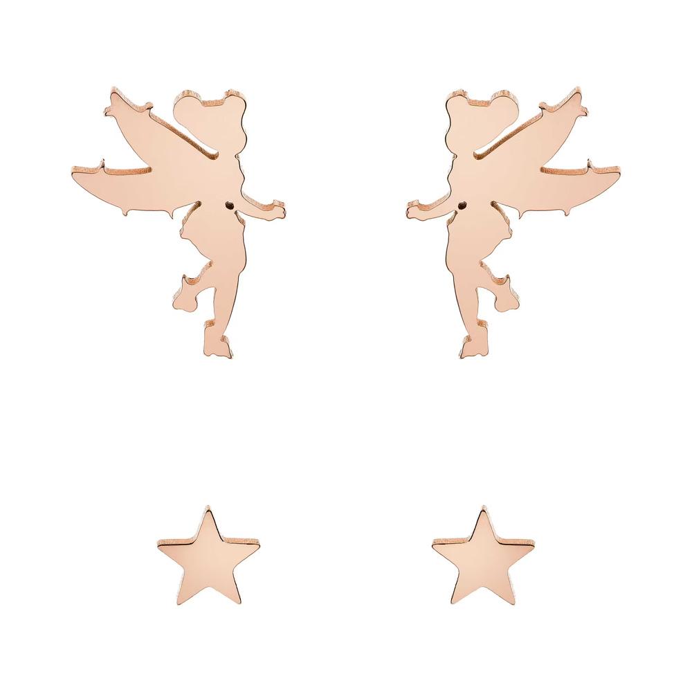 Disney girl earrings with pink Tinker Bell star - DISNEY