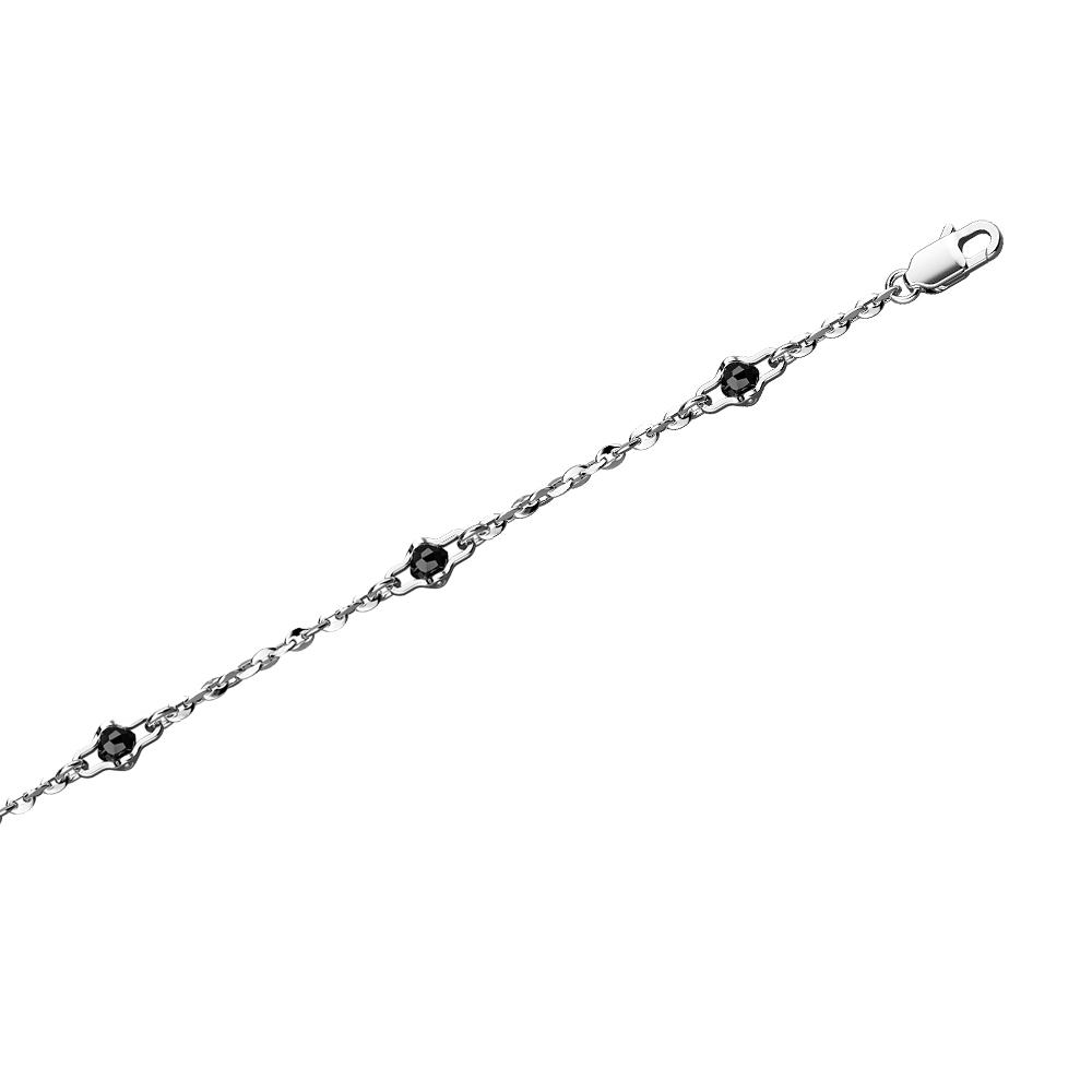 Zancan ESB162 silver bracelet with 6 black spinels - ZANCAN