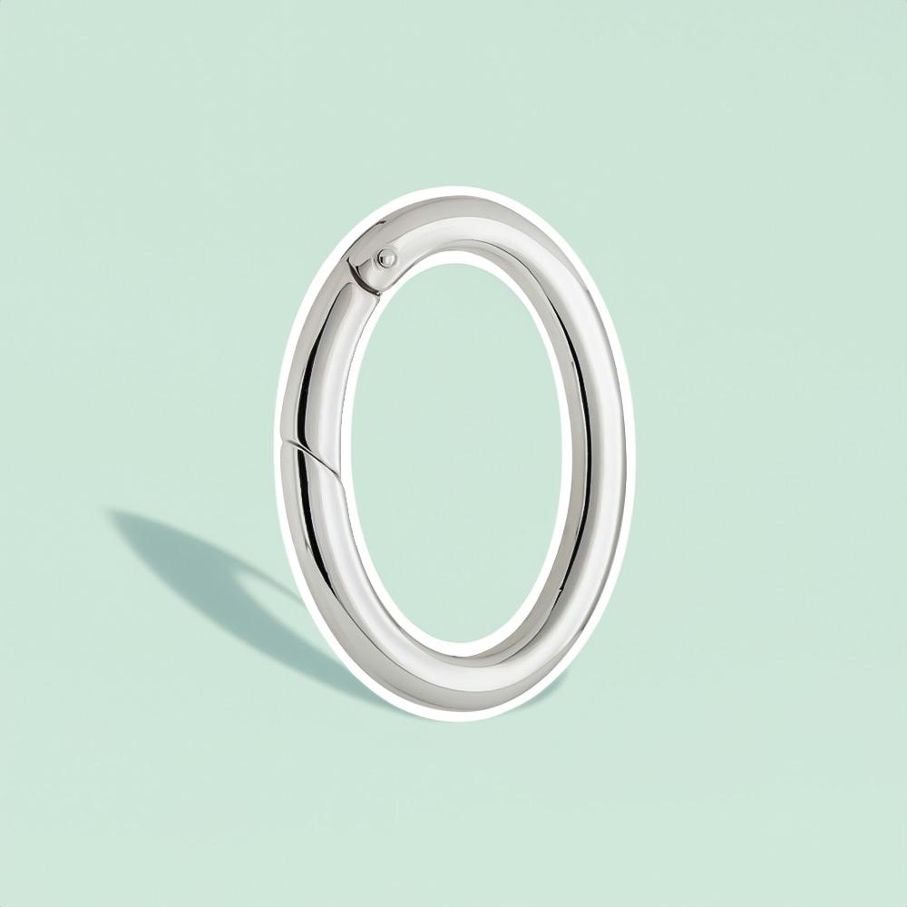  Oval silver key ring 30x45 mm - LUSSO ITALIANO