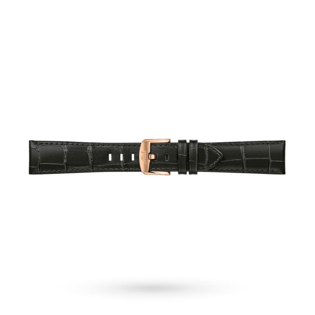 Mido watch leather strap black crocodile print 21-18mm - MIDO
