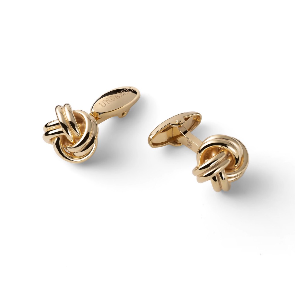 Gemelli Camicia Uomo Nodo in argento Dorato Unoaerre