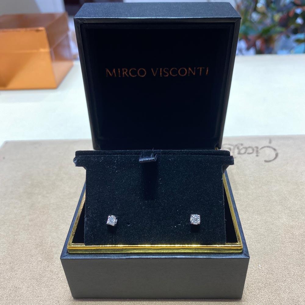  Solitaire diamond stud earrings square 0,14ct Mirco Visconti - MIRCO VISCONTI