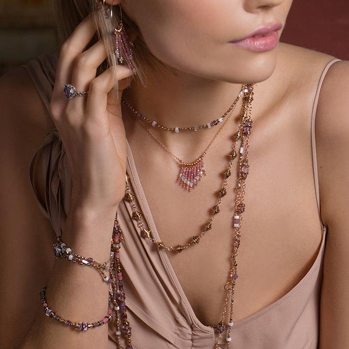  Girocollo pietre rosa pendenti Maman et Sophie GHSSATO - MAMAN ET SOPHIE