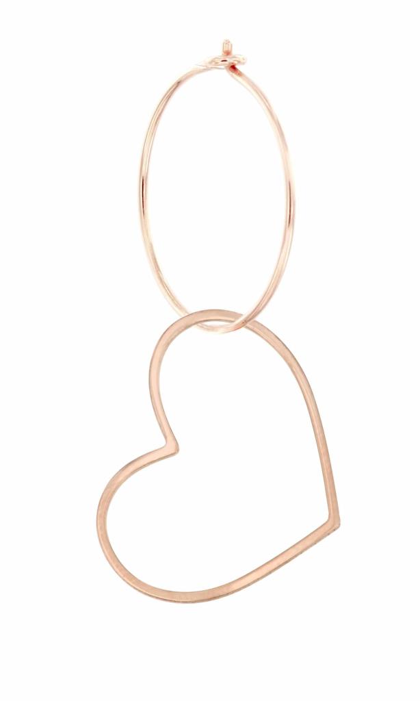 Single hoop earring with pendant openwork heart - MAMAN ET SOPHIE