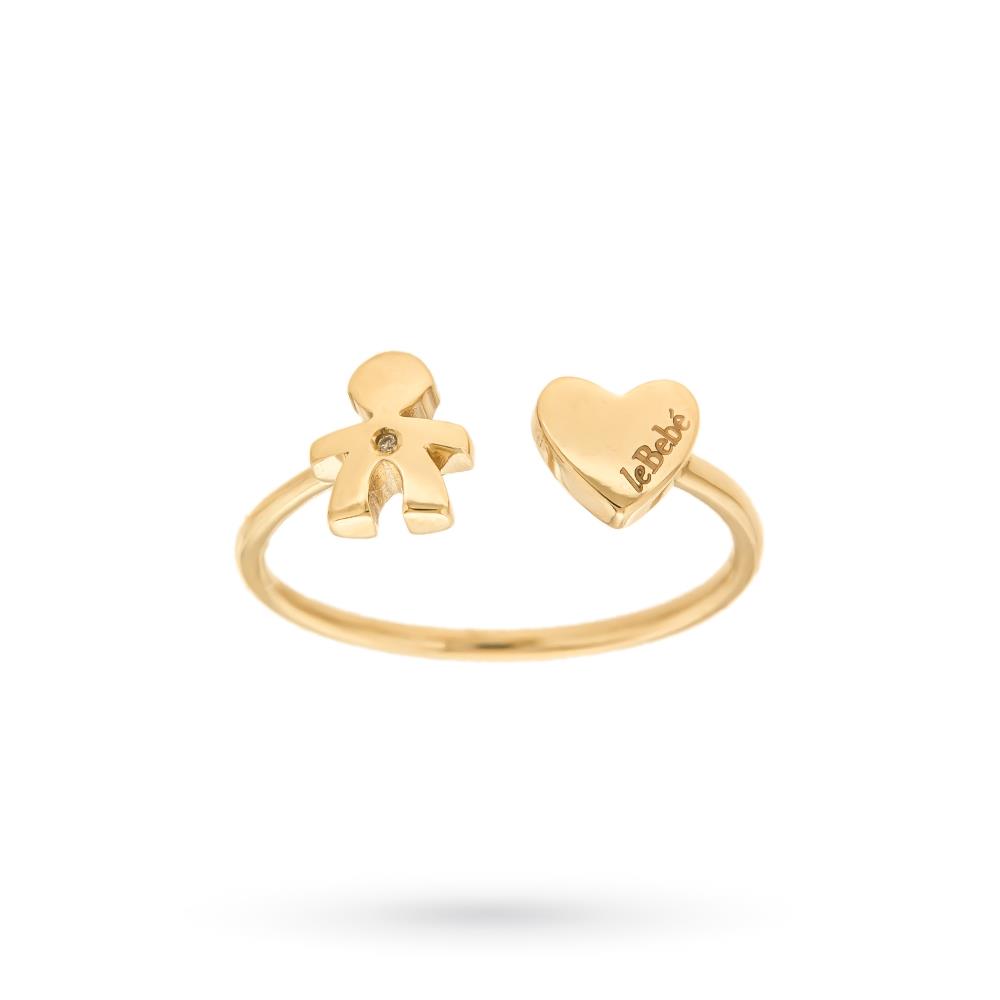  Anello leBebe LBB700 Cuff bimbo oro 9kt diamante misura 13 - LE BEBE