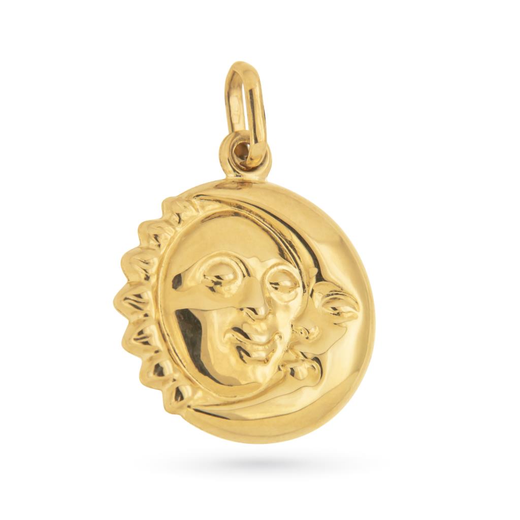 Ciondolo sole luna oro giallo 18kt - LUSSO ITALIANO