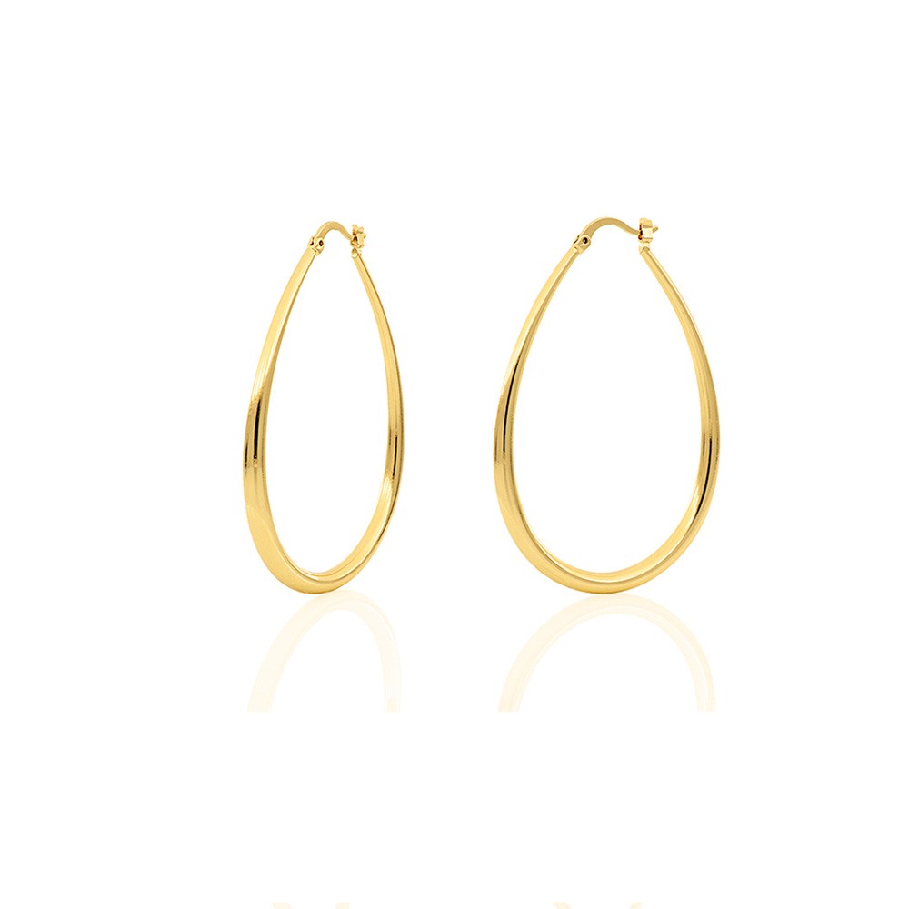 Orecchini Unoaerre 1773 a goccia grandi in bronzo dorato - UNOAERRE