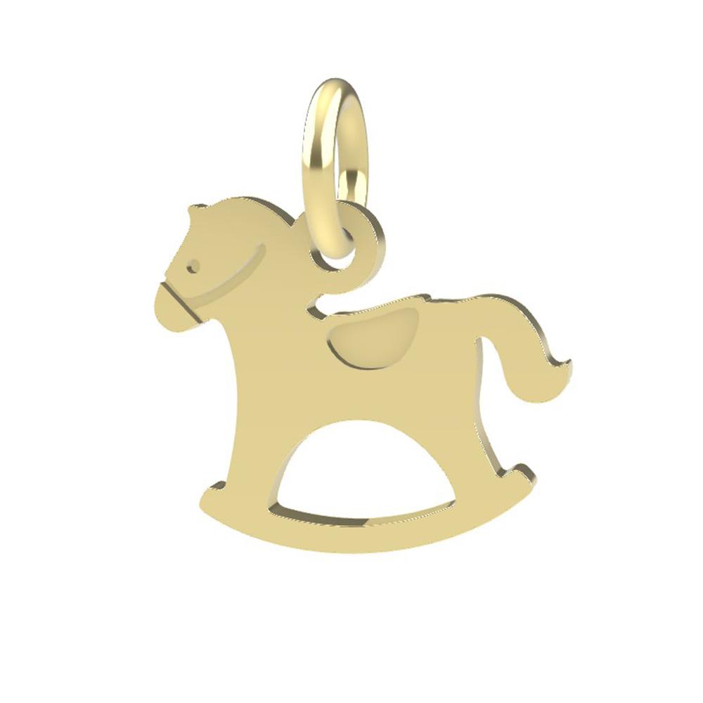 Ciondolo a forma di Cavallo a dondolo oro giallo 18kt Dedie - DEDIE