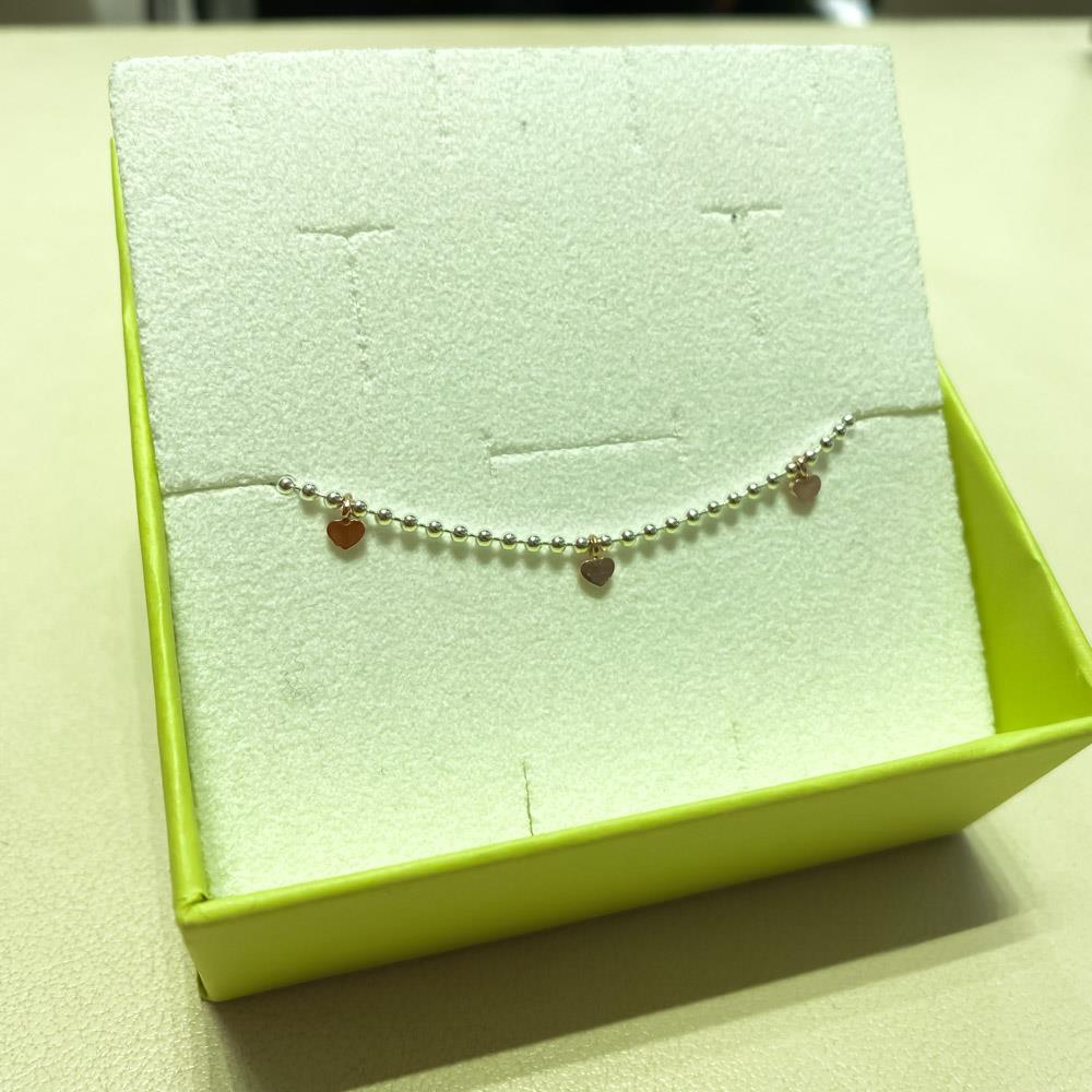  Dodo Mariani small dots bracelet in silver with pink gold hearts - DODO MARIANI