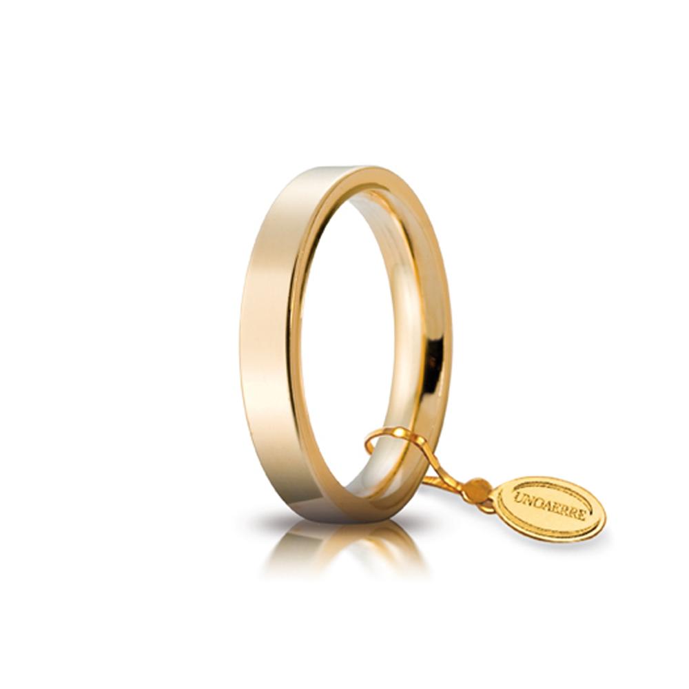 Wedding ring Circles of Light mm.3.5 in yellow gold size 12 - UNOAERRE