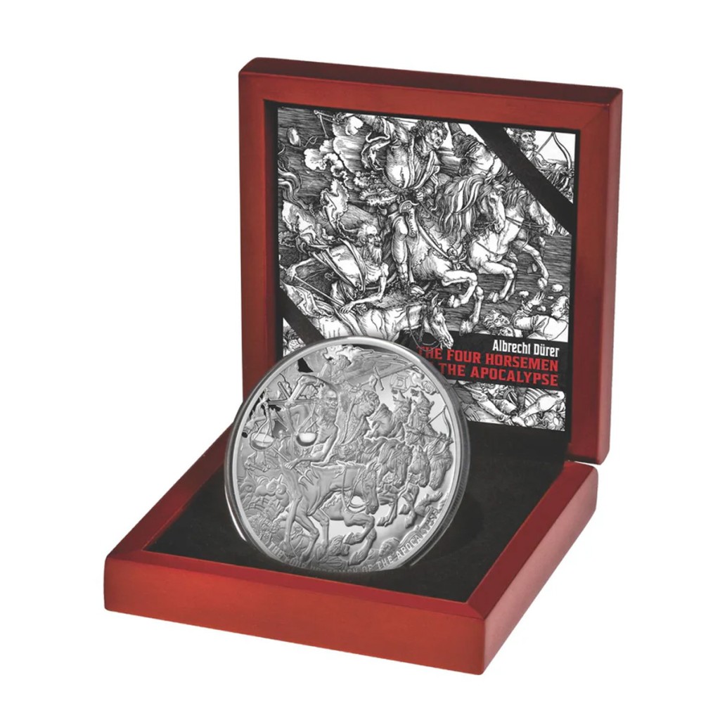 Four Horsemen of the Apocalypse 5 Oz Silver Coin 10$ Niue 2026 - DOWNIES COLLECTABLES