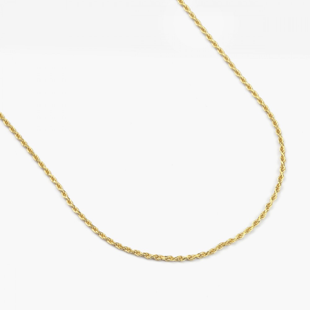Collana Corda Diamantata 025 in Oro Giallo con Allunghini – Elegante e Regolabile