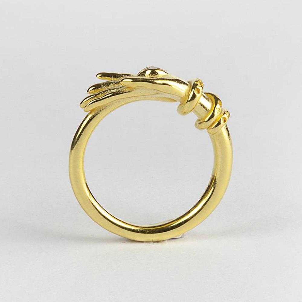  Fedina talismano occhio spinello rosso argento placcato oro Nove25 - NOVE25