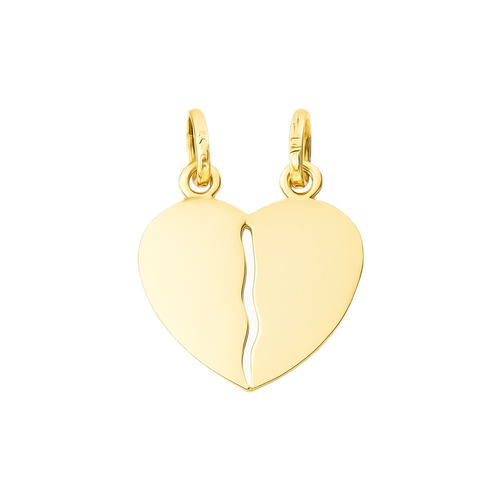 Ciondolo cuore che si spezza oro giallo