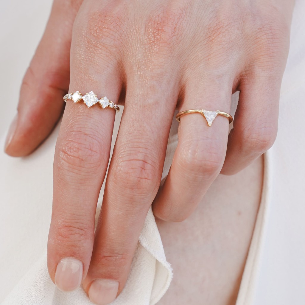  Anello oro rosa con diamanti 0,91 Carati Lab-Grown - misura 19 - AMA