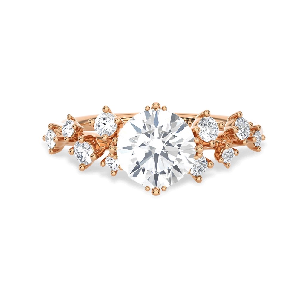  Anello oro rosa diamanti ~1,3 Carati Lab-Grown - misura 20 - AMA