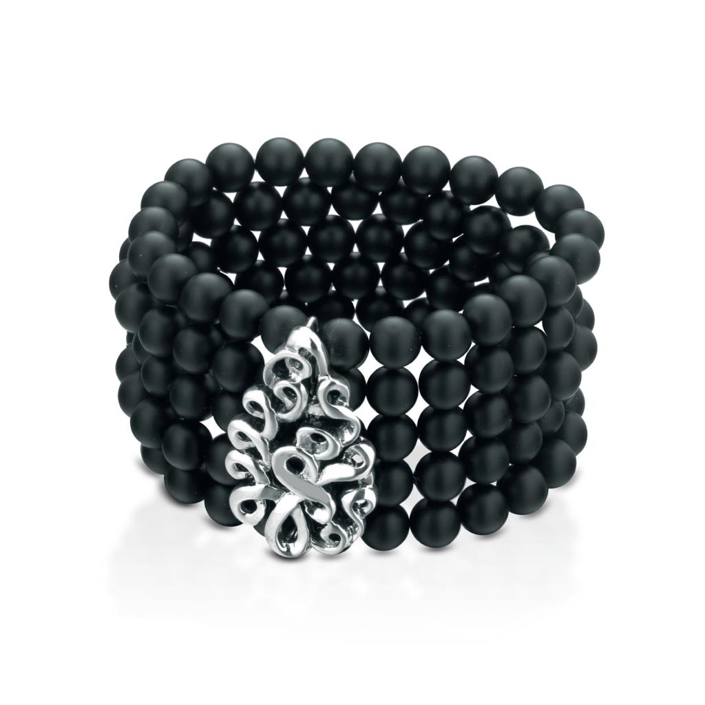 Bracciale con fili di onice in argento 925 - MARESCA OFFICINE ORAFE