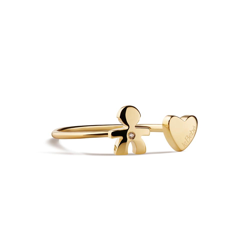  Anello leBebe LBB700 Cuff bimbo oro 9kt diamante misura 13 - LE BEBE