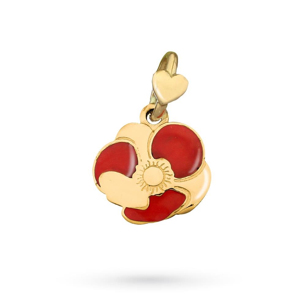 Ciondolo oro 9kt Dodo Mariani Garden Papavero smaltato - DODO MARIANI