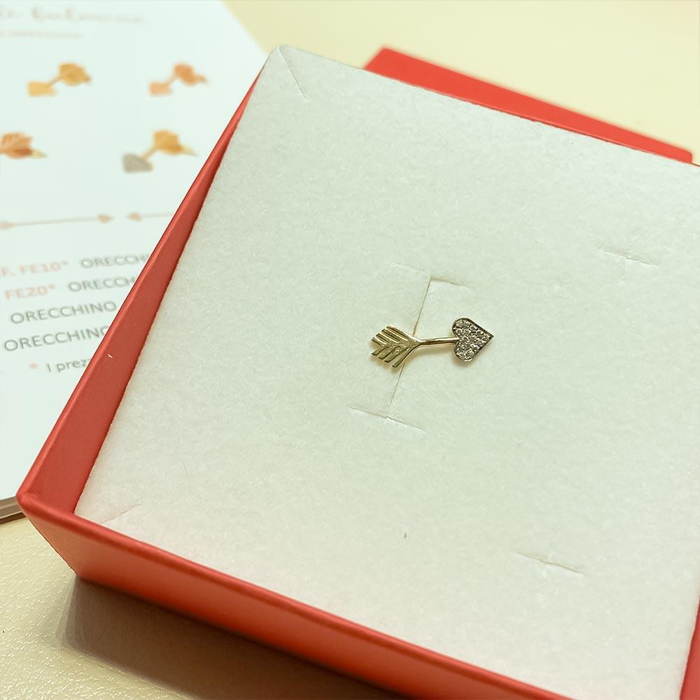  Single earring arrow gold cubic zirconia Dodo Mariani FE20Z.G - DODO MARIANI