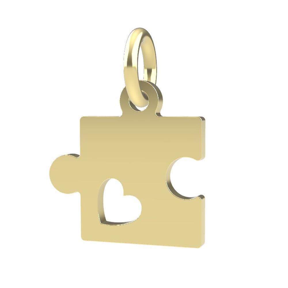 Ciondolo a forma di Puzzle cuore oro giallo 18kt Dedie - DEDIE