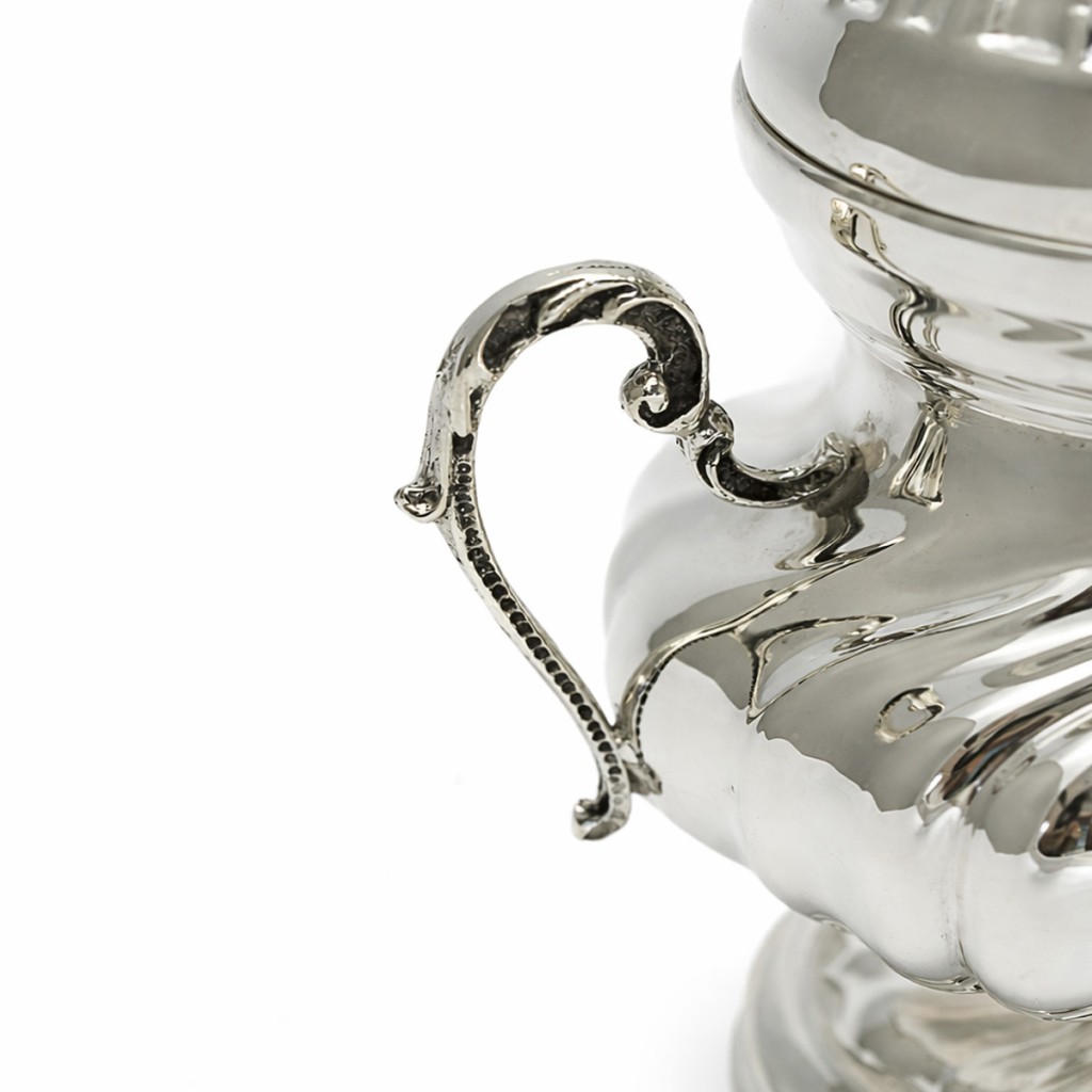  Twisted design sugar bowl with handles 800 silver, 1930s - 