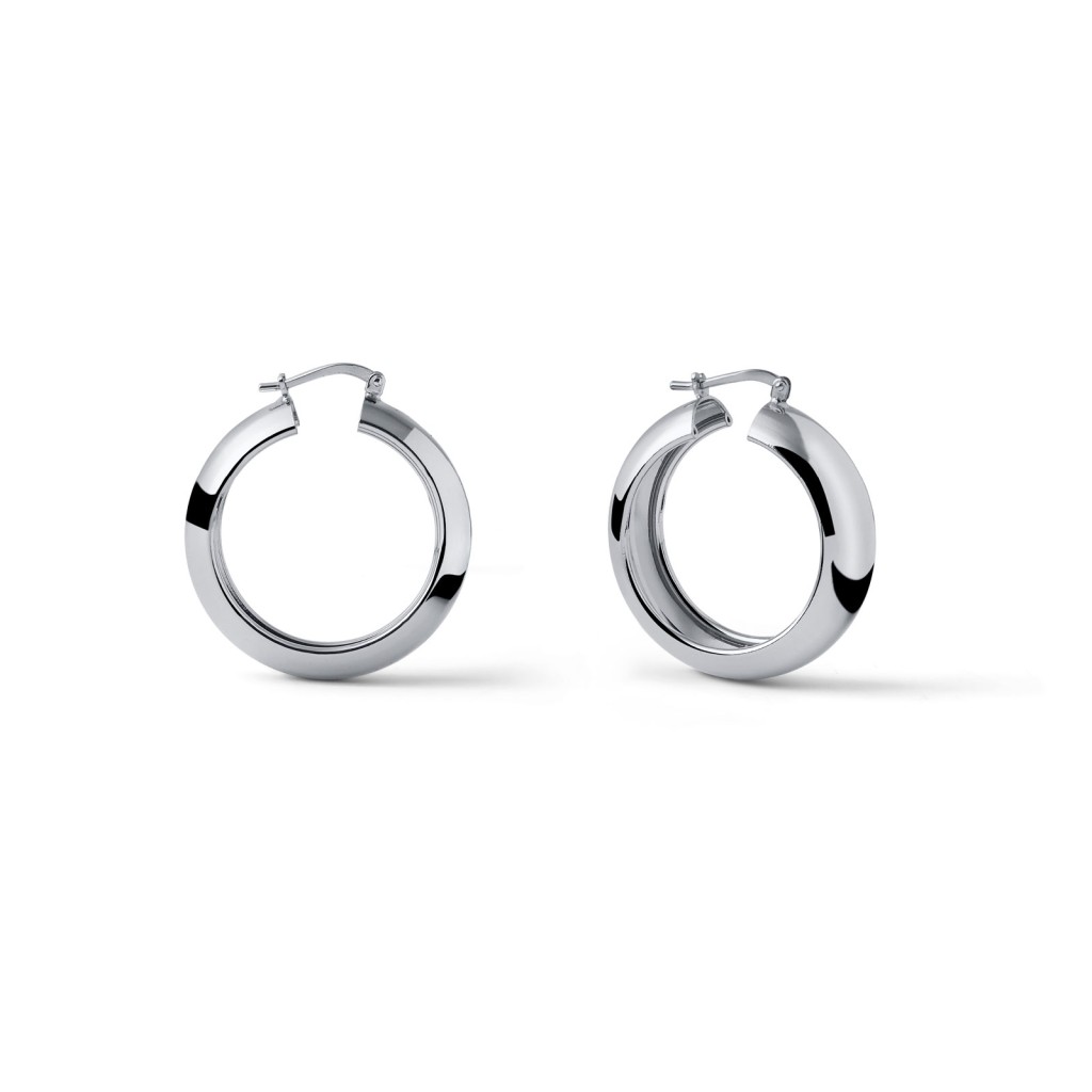 Orecchini Unoaerre 2690 cerchi argentati 3 cm - UNOAERRE