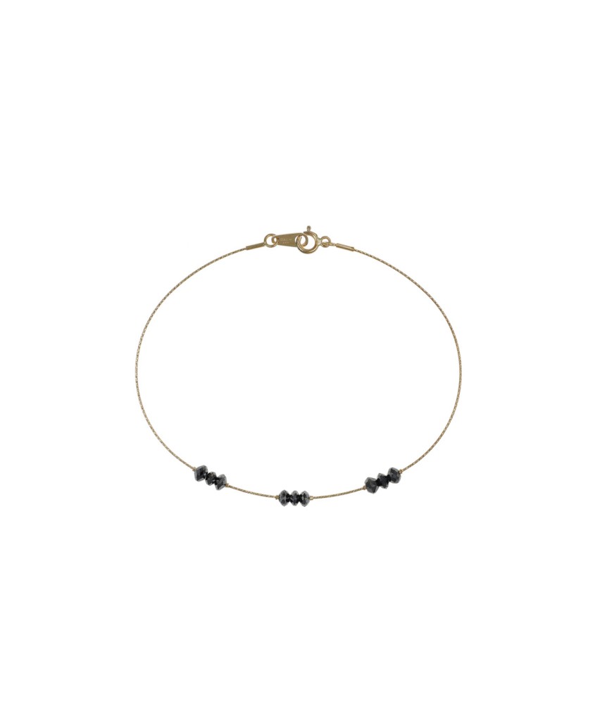 IRIS Bracelet &ndash; MagicWire&reg; NARA Collection in 18K Gold with Black Diamond - MAGICWIRE