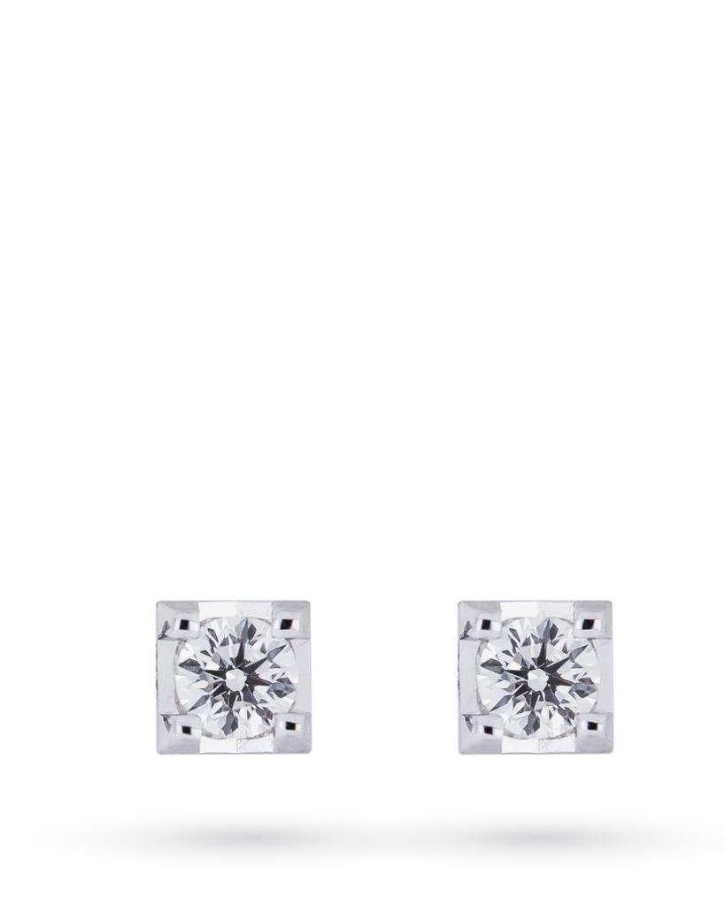 18kt white gold 4 griff stud earrings with diamonds ct 0,34 G VS - MIRCO VISCONTI