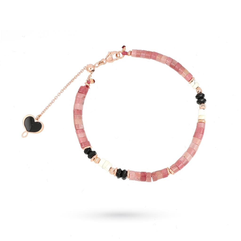 Bracelet with colored stones in pink silver - MAMAN ET SOPHIE