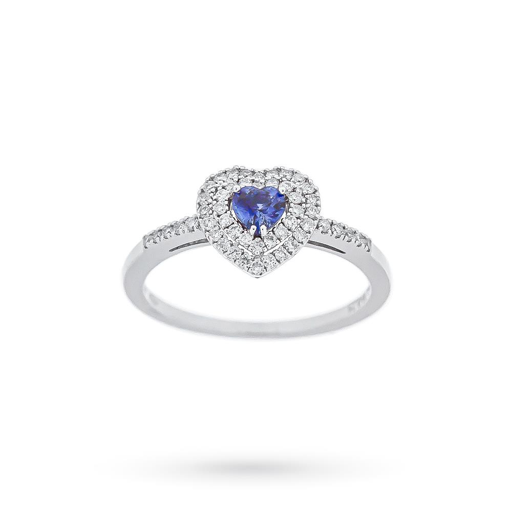  Anello zaffiro blu cuore 0,30ct diamanti 0,25ct Mirco Visconti - MIRCO VISCONTI