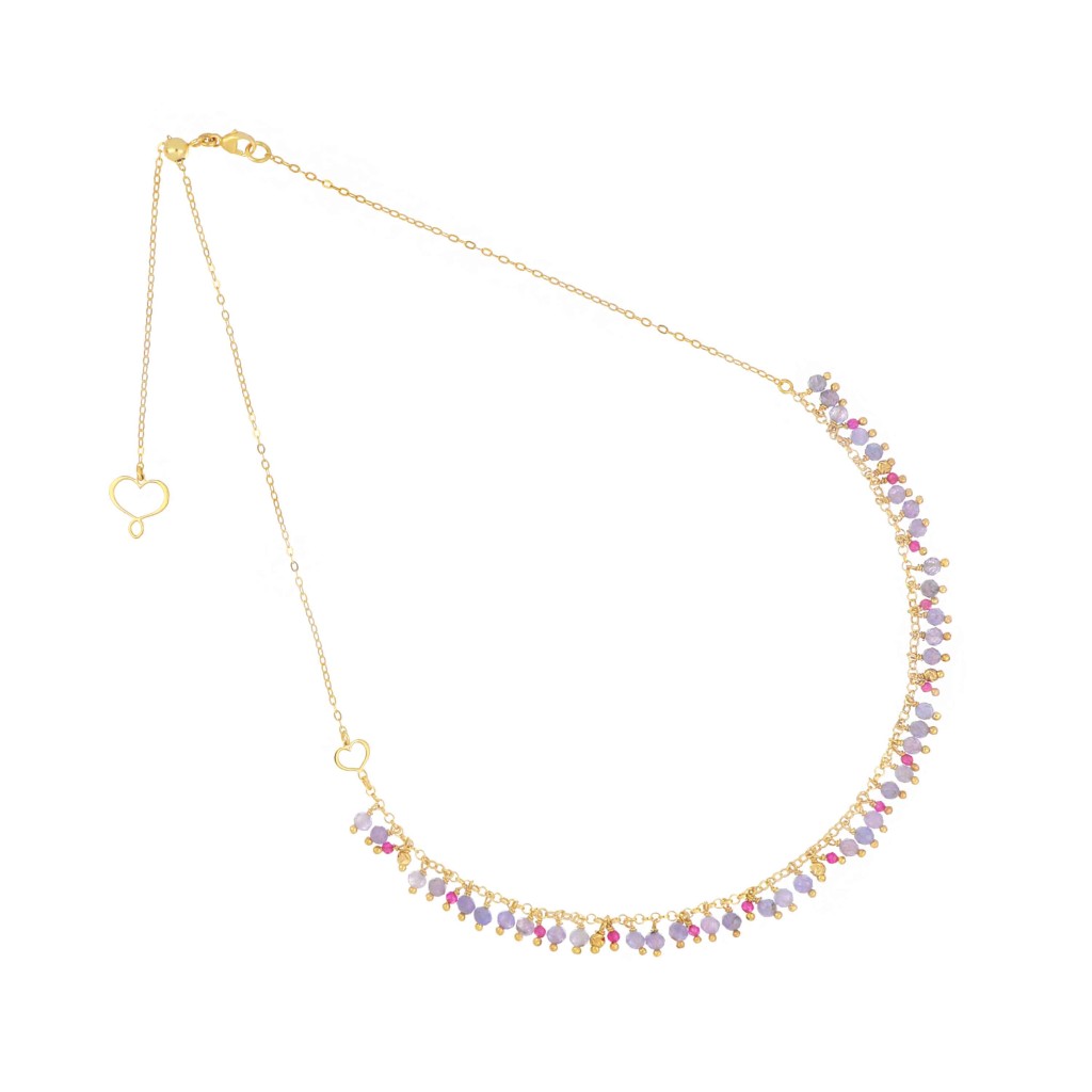 Maman et Sophie GHFRATZRU17 Fringed Choker in 925 Silver with Gold Plated Finish - MAMAN ET SOPHIE