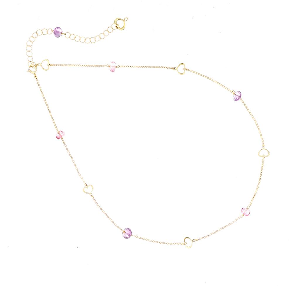 18Kt Pink Clouds And Chains  Necklace - MAMAN ET SOPHIE